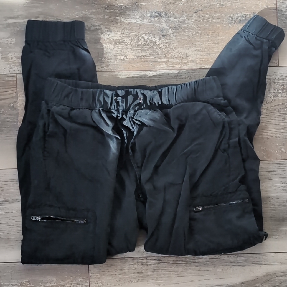 Black Jogger Pants with Zipper Pockets